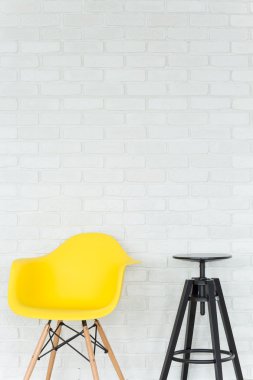 Simple, yellow, trendy chair clipart