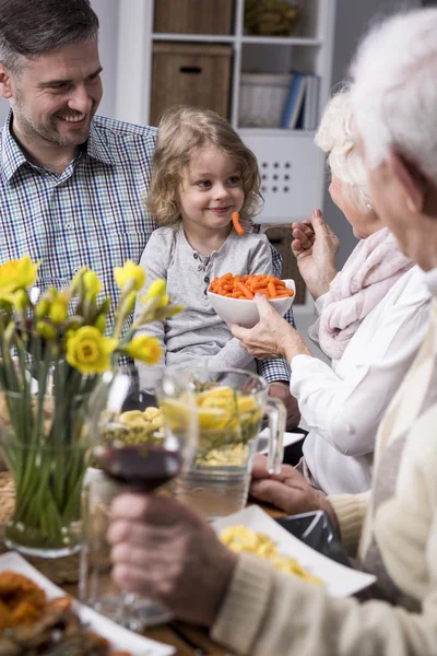 Grandma knows what's best for her granddaughter... — Stock Photo, Image