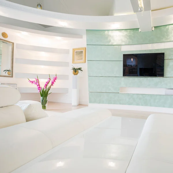 Velký luxusní obývací pokoj — Stock fotografie
