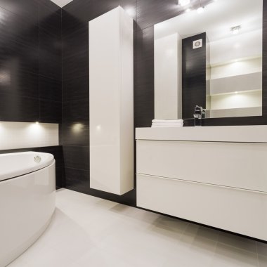 siyah-beyaz banyo