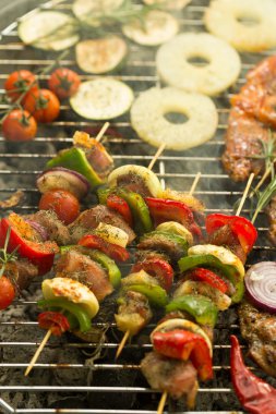 Renkli shashliks ızgara