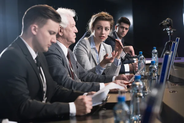 Naukowiec edukacji debaty — Zdjęcie stockowe