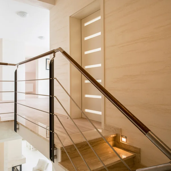 Stone staircase placed in modern living room — Stock Photo, Image