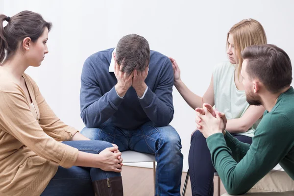 Terapia de grupo para superar a depressão — Fotografia de Stock