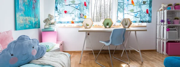 Room for a girl who loves pink and blue! — Stock Photo, Image