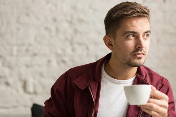 A cup of coffee at modern cafe — Stock Photo, Image