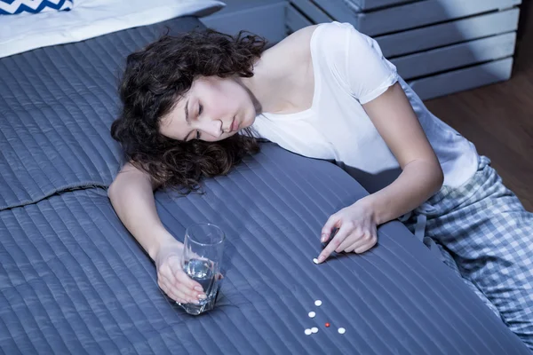 Developing addiction to sedatives — Stock Photo, Image