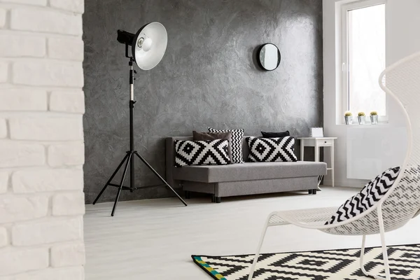 Sala de estar projetada com criatividade — Fotografia de Stock