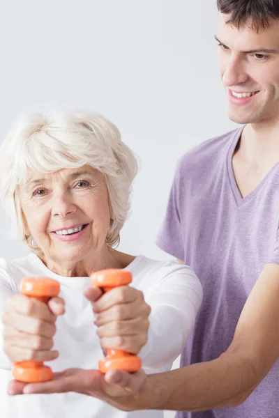 Physical activity that makes her smile — Stock Photo, Image