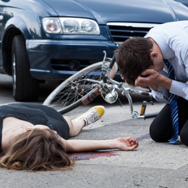 Dead woman on the pedestrian crossing clipart