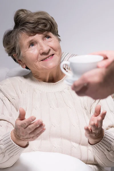 Elder and lonely lady — Stock Photo, Image