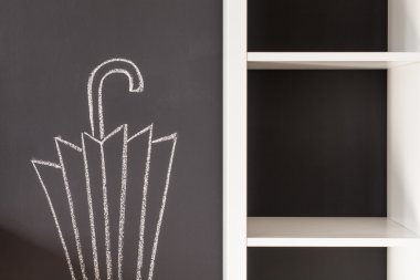 Duvarda çizim şemsiye