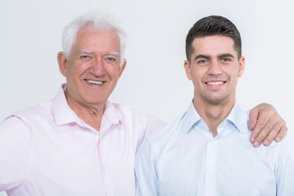 Intergenerational friendship between father and son — Stock Photo, Image