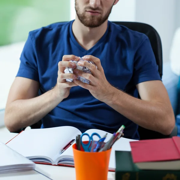 Lazy student trying to learn — Stock Photo, Image