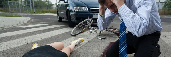 Föraren dödade kvinnlig cyklist — Stockfoto