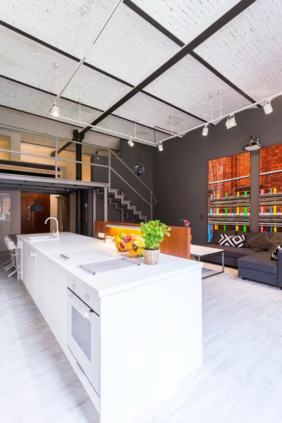 Köket öppet till vardagsrum idé — Stockfoto