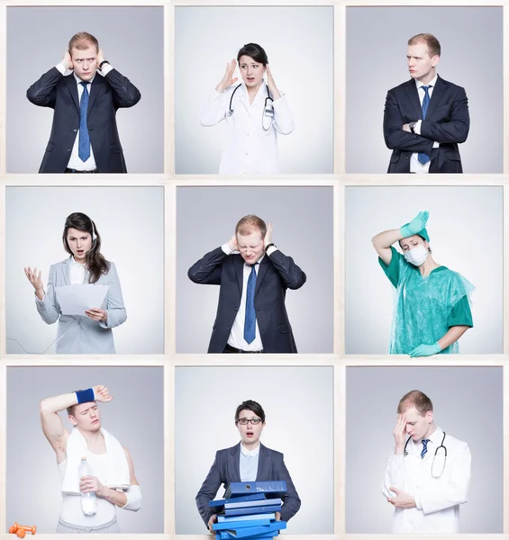 Trabajo diferente, diferentes predicamentos — Foto de Stock