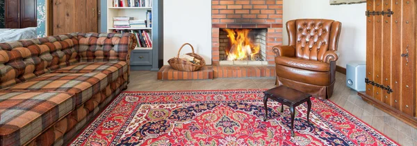 Cozy living room in alpine style — Stock Photo, Image