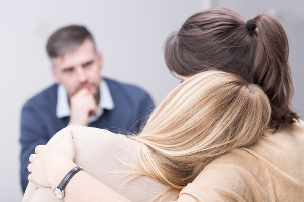Receiving understanding and support from her therapy group