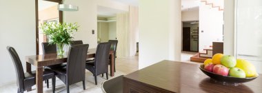 Açık kat planı ile yemek odası