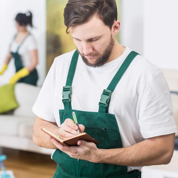 Young boss of cleaning company — Stock Photo, Image