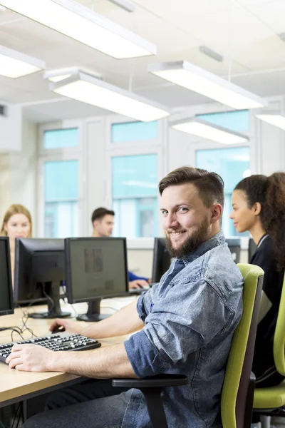 Pleasure of confidence to use computers — Stock Photo, Image