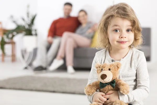 Even a teddy bear has its place in the family — Stock Photo, Image