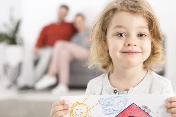 Pride of a child in a happy family — Stock Photo, Image