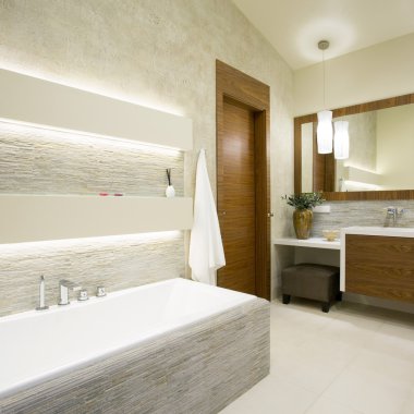 Modern geniş banyo iç