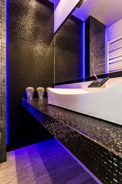 Fancy black bathroom idea — Stock Photo, Image