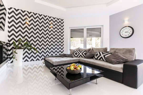 Black and white living room idea — Stock Photo, Image
