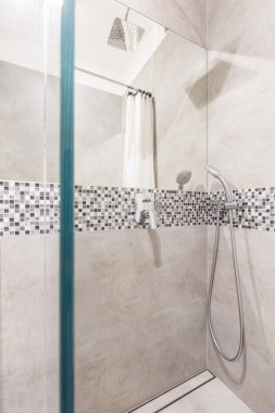 Glass walled shower clipart