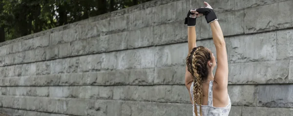 Starting with a good stretch — Stock Photo, Image