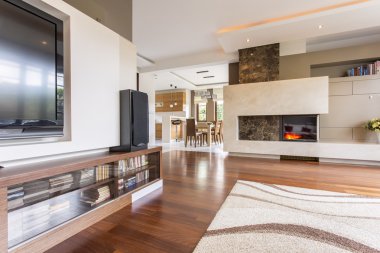 Modern villa'nın dekor içinde dikdörtgen şekiller