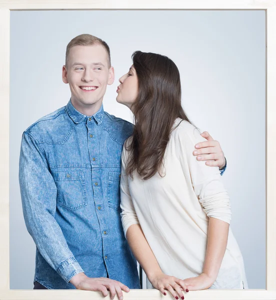 En särskild kyss för min kärlek — Stockfoto