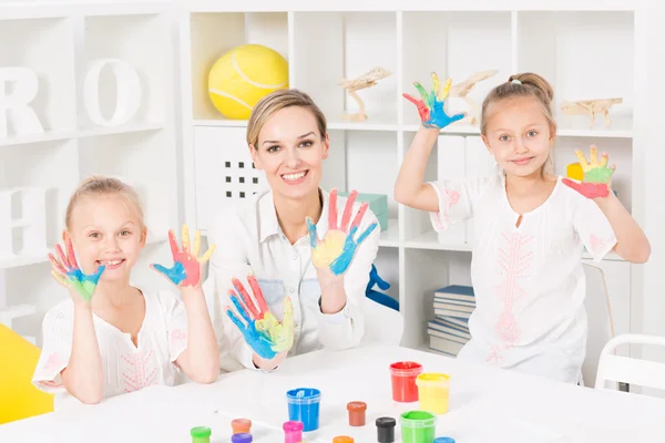 Having lots of fun during art activities — Stock Photo, Image