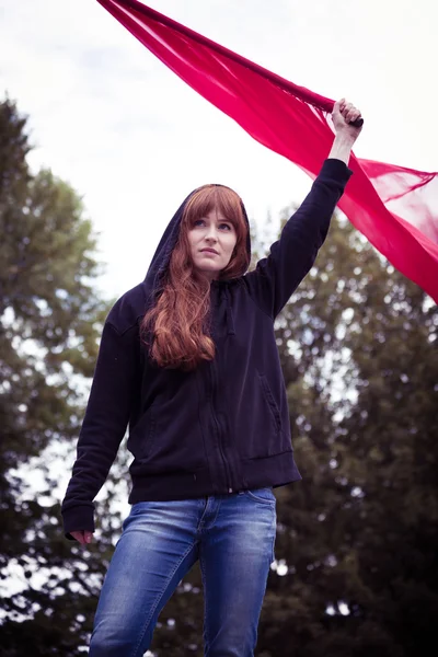 Riot act van een vrouwelijke activist — Stockfoto