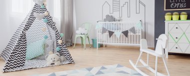 Bebek odası İskandinav tarzı fikir
