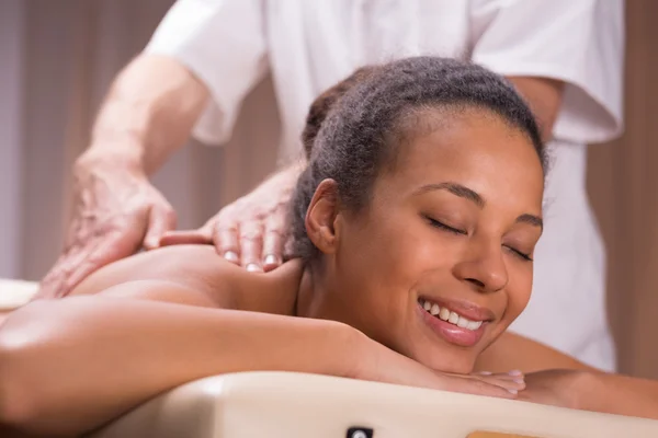 Relishing delightful moments in spa centre — Stock Photo, Image