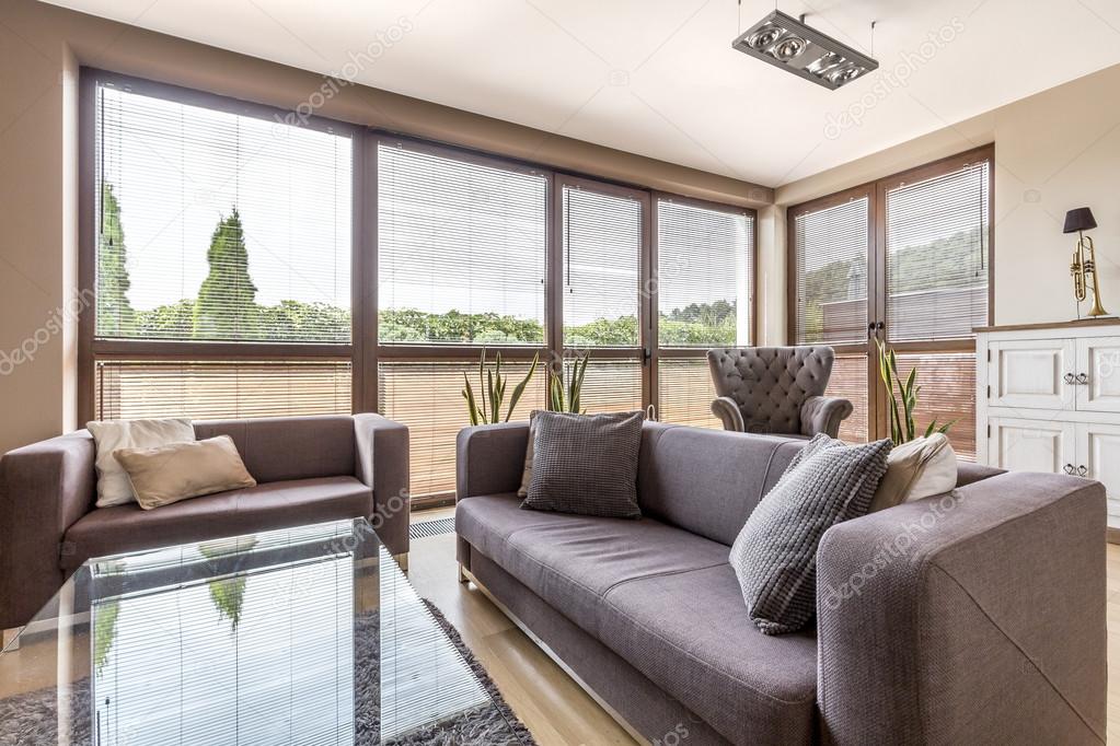 Windows in living room Royalty Free Photo, Stock Image by