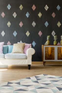 Oturma odası ve karo kız için