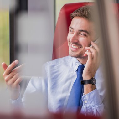 Tren mutlu işadamı