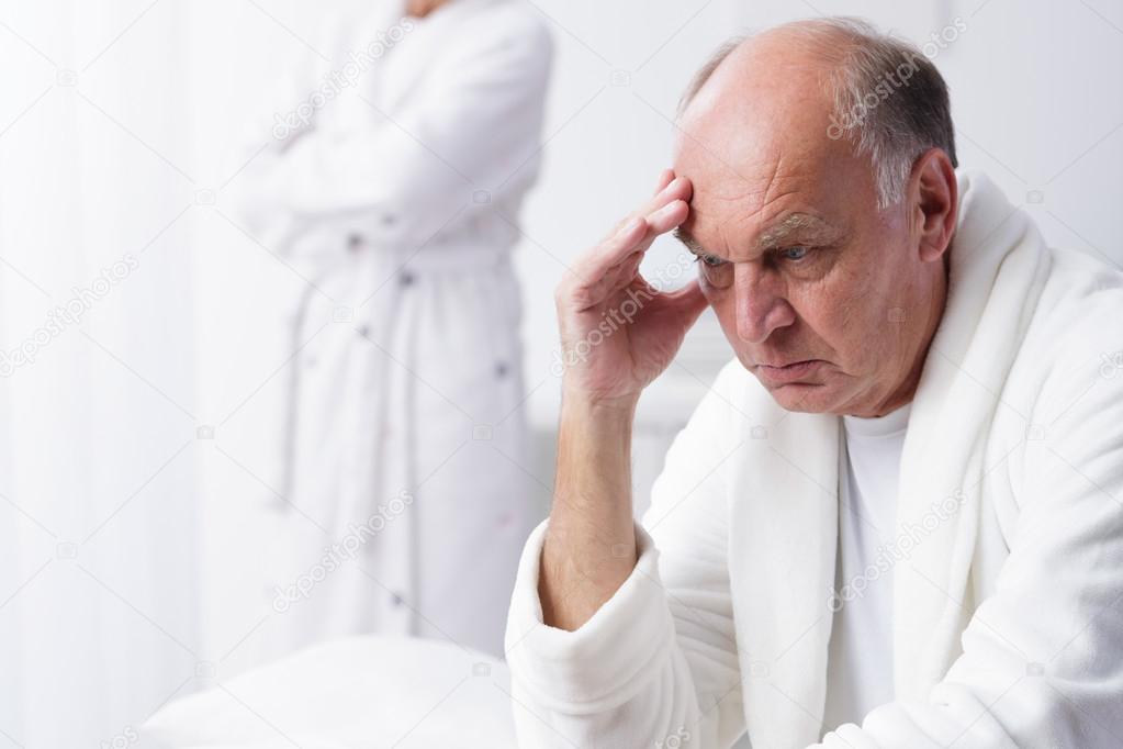 Man with migraine
