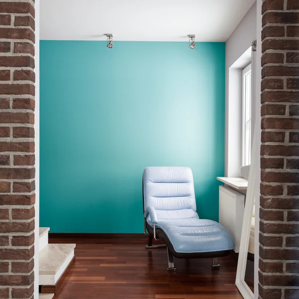 Blå væg i husets hal - Stock-foto