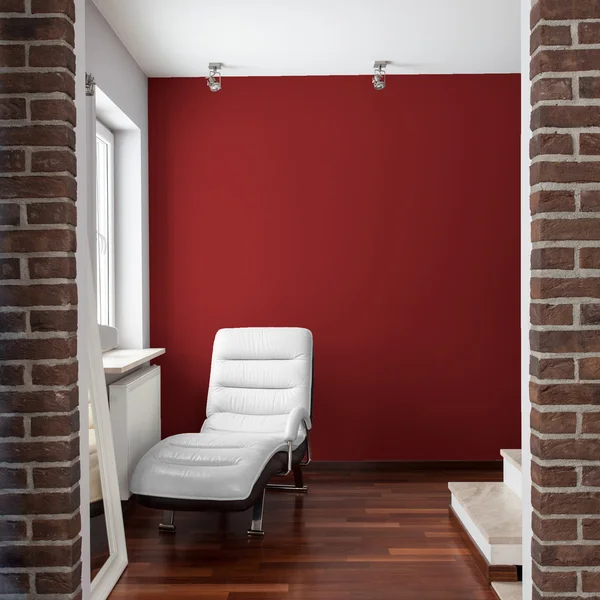 Sala moderna con parete rossa — Foto Stock