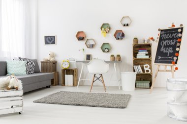 Modern ve yaratıcı tasarım alanı genç için