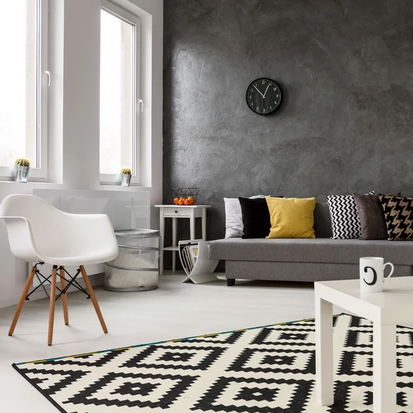 Moderní design prostorný obývací pokoj — Stock fotografie