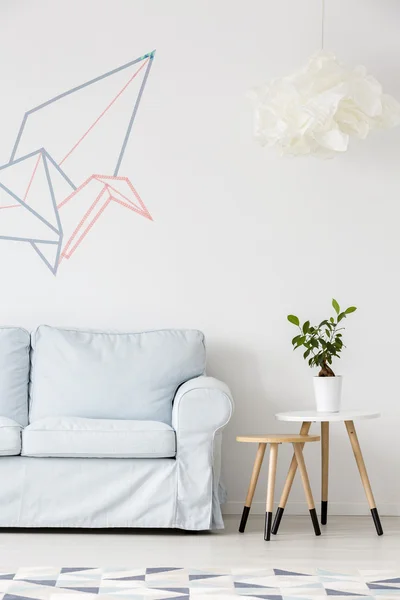 Sala de estar con washi idea de decoración de cinta — Foto de Stock