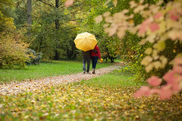 Couple with umbrella — Stock Photo, Image