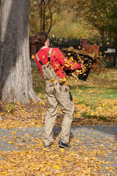 Porter des feuilles d'automne — Photo